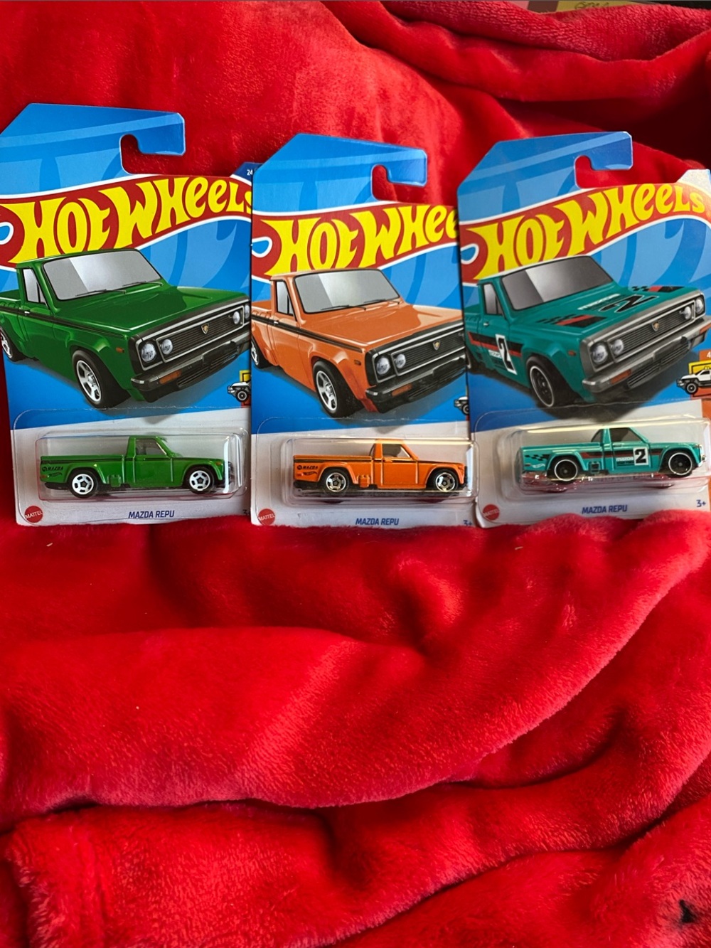 🚖3/$36🚖 Mattel Hot Wheels Mazda REPU Toy Trucks – Green, Orange, Teal (Set of 3)
